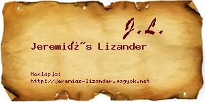 Jeremiás Lizander névjegykártya